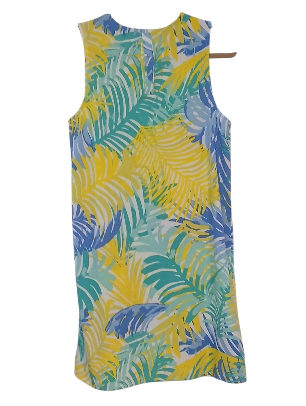 Mud Pie -NWOT Tropical Print Sleeveless Dress Patch Pockets, Neck Snap In Back - Picture 6 of 10